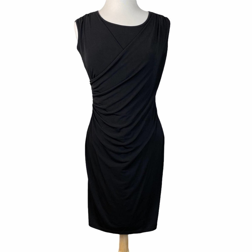 Calvin Klein Black Sleeveless Dress w/Side Ruching